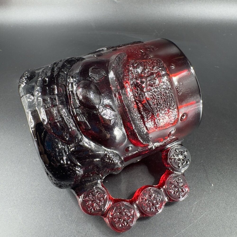 Luminarc Arcoroc Ruby Red Thick Heavy Glass Mug Cup Set Manganese 365nm UV Glow - Picture 12 of 13